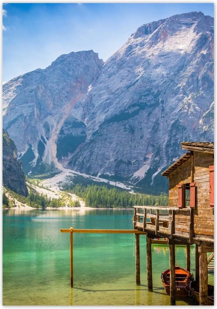 Poszterek 70x100 Fa házikó a hegyekben