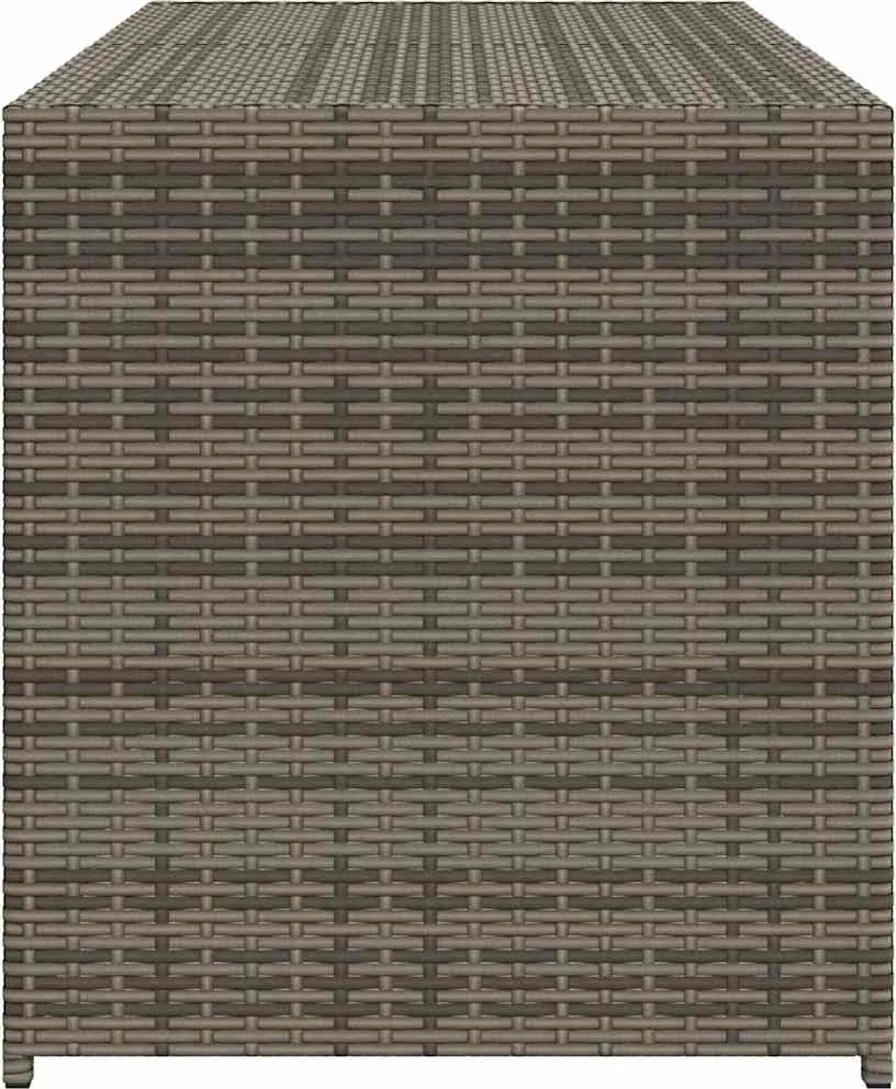 vidaXL szürke polyrattan kerti tárolóláda 283 L