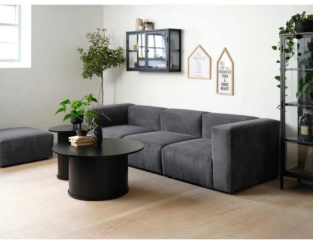 Fekete kerek dohányzóasztal ø 90 cm Nola – Unique Furniture