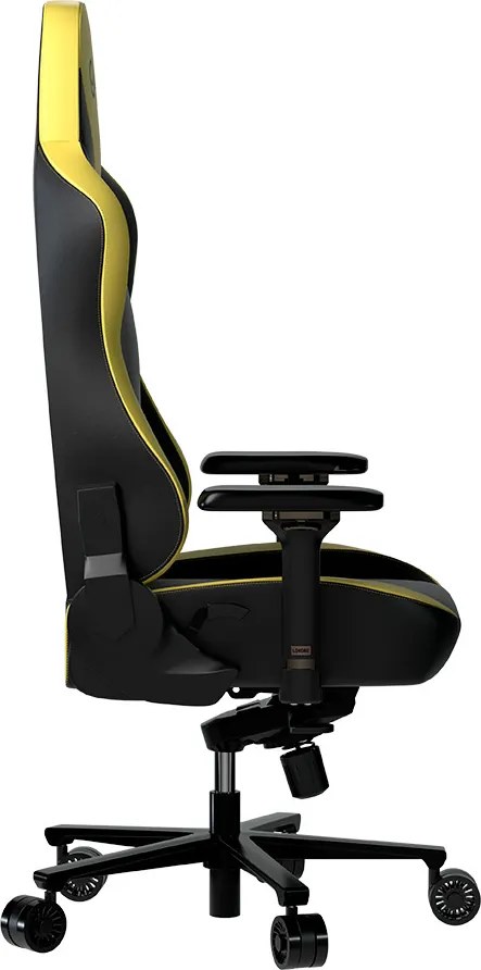 LORGAR Gamer szék, multiblokk mechanizmus, 4D karfák, 5 csillagos alumínium láb, gázlift, PU görgők, szövet műbőr, fekete-sárga
