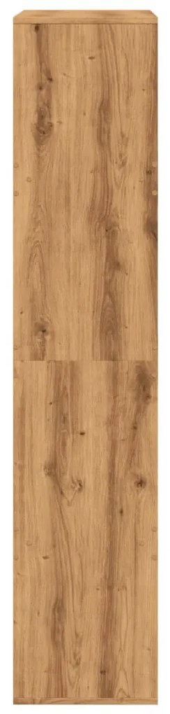 kézműves tölgy színű szerelt fa térelválasztó 100x33x155,5 cm