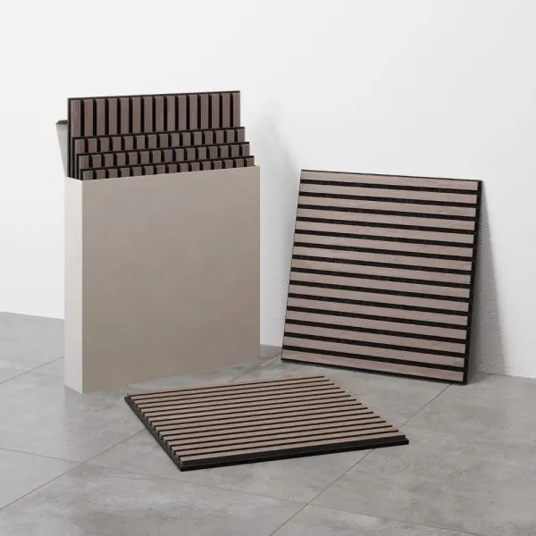 BATH DELUXE 54-060-08-84-12-KÉSZLET 4x Akusztikus falpanel DANVIKEN 60x60 cm dió