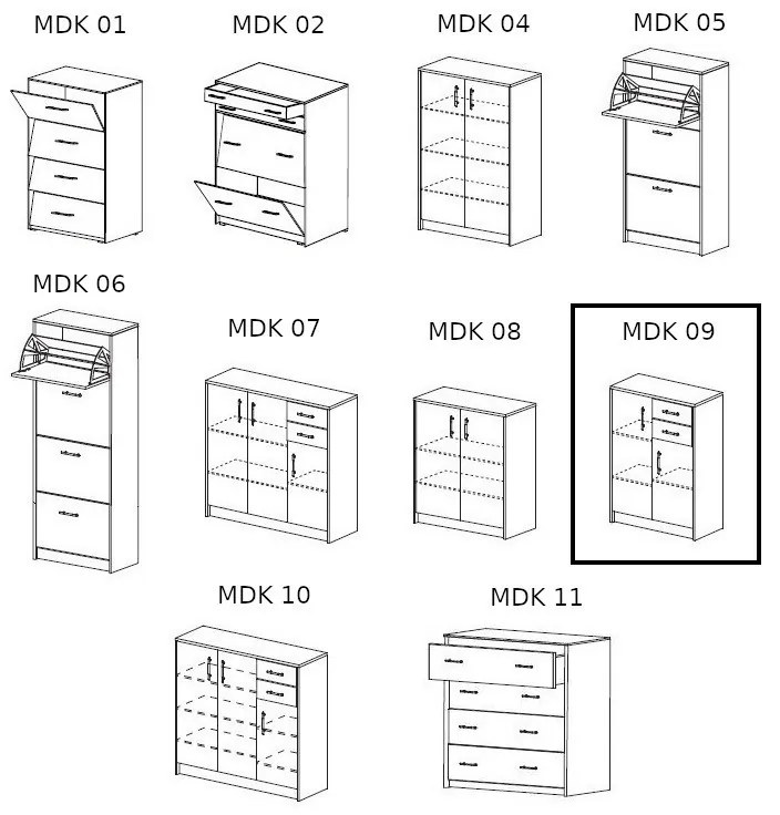 Mdk Cipősszekrény 09 sonoma