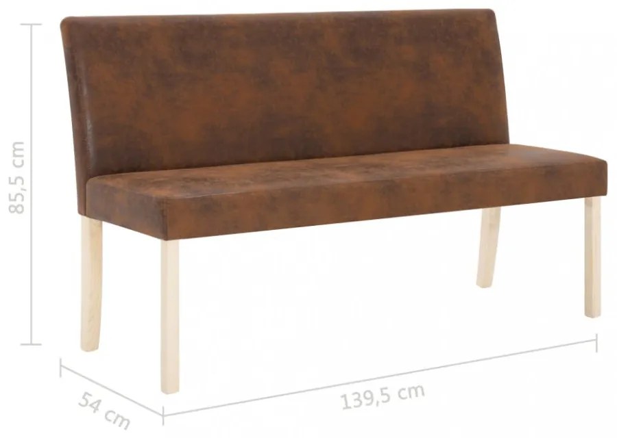 barna műbőr pad 139,5 cm