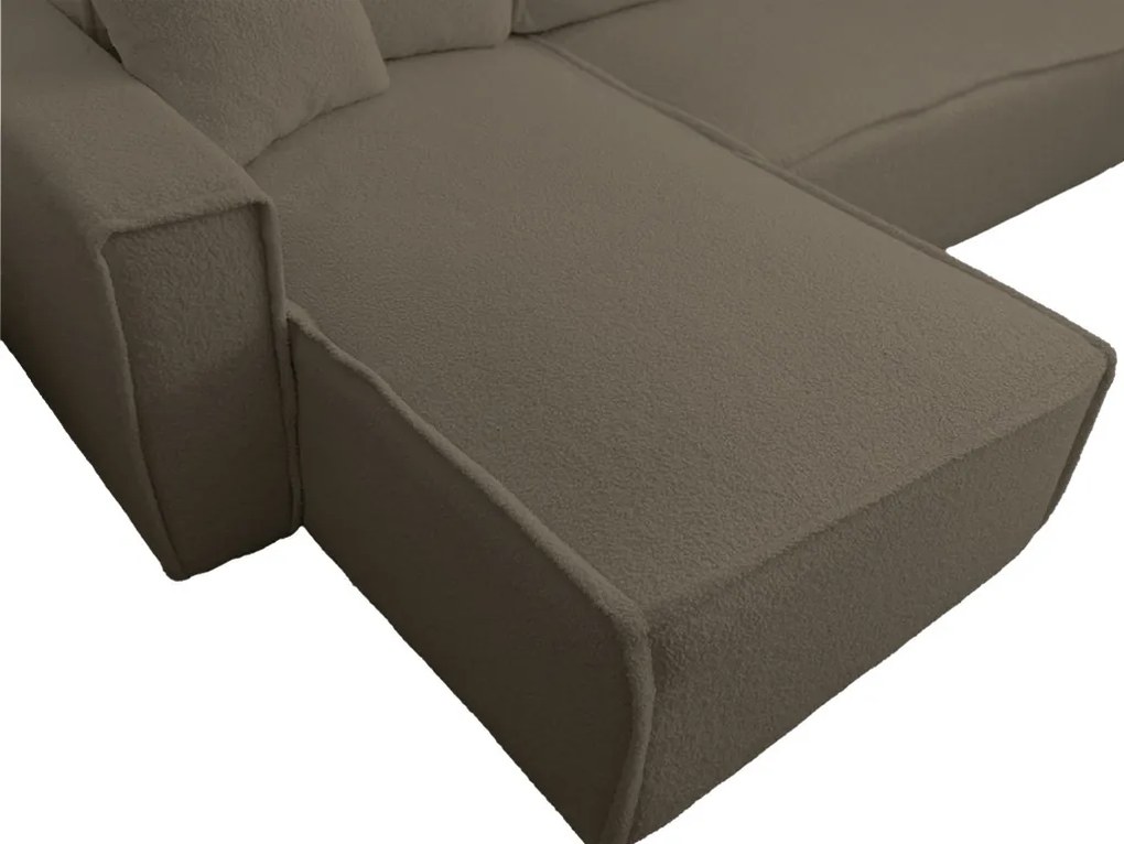 SMART BOUCLE L alakú kihúzható, megfordítható sarokkanapé 232x143 cm, szürkésbarna