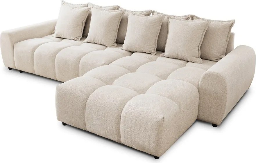 Bézs sarokkanapé (jobb oldali-heverő résszel) Albane – Ropez