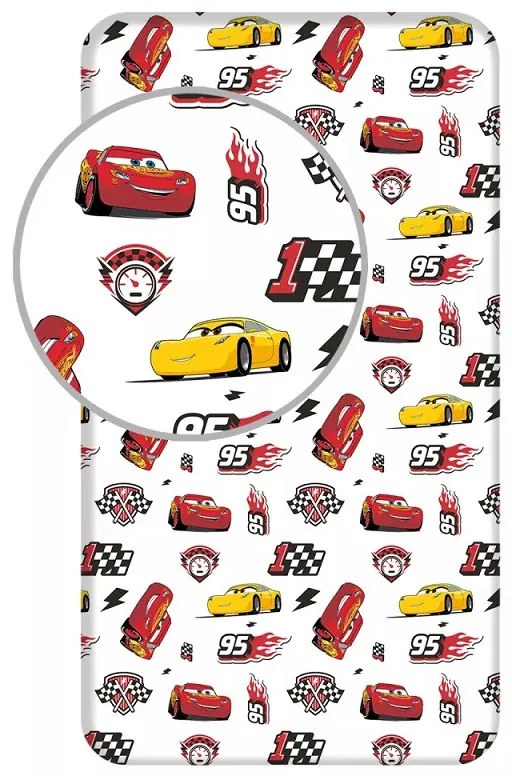 Disney Verdák McQueen gumis lepedő 90x200 cm