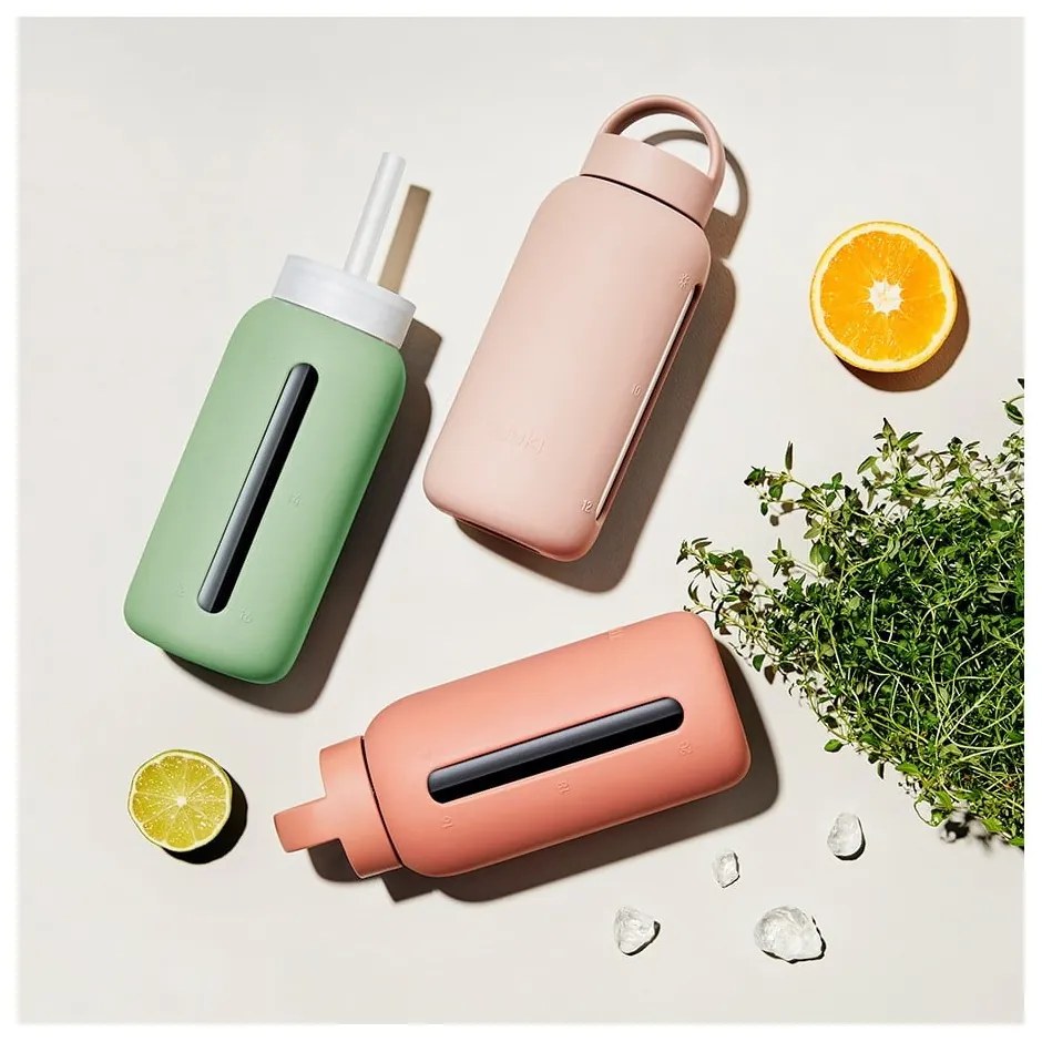 Szilikon szívószál tisztítókefével-fedéllel Sunny Lemonade – Muuki