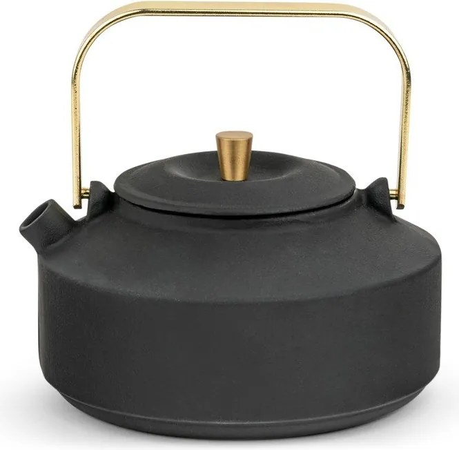 Fekete öntöttvas teáskanna szűrővel 1 l Shangdong – Bredemeijer