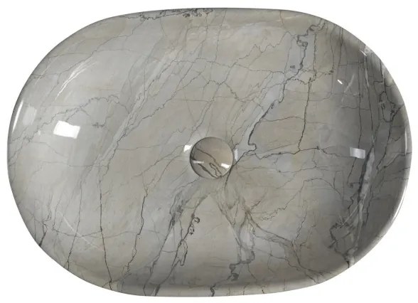 Sapho - DALMA munkalapra szerelhető mosdó 59x42 cm kerámia/grigio