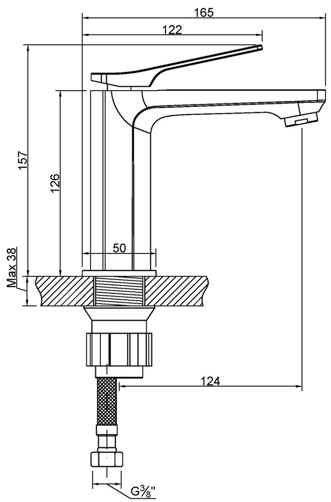Invena Neri, mosogató csaptelep h-157, réz matt, INV-BU-P1-014-L
