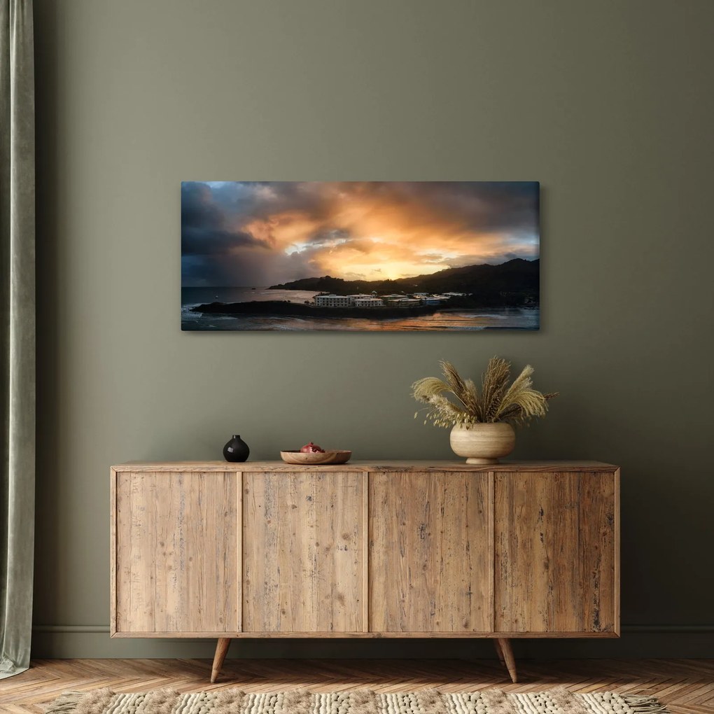 Kép - felhős tengerpart (120x50 cm)