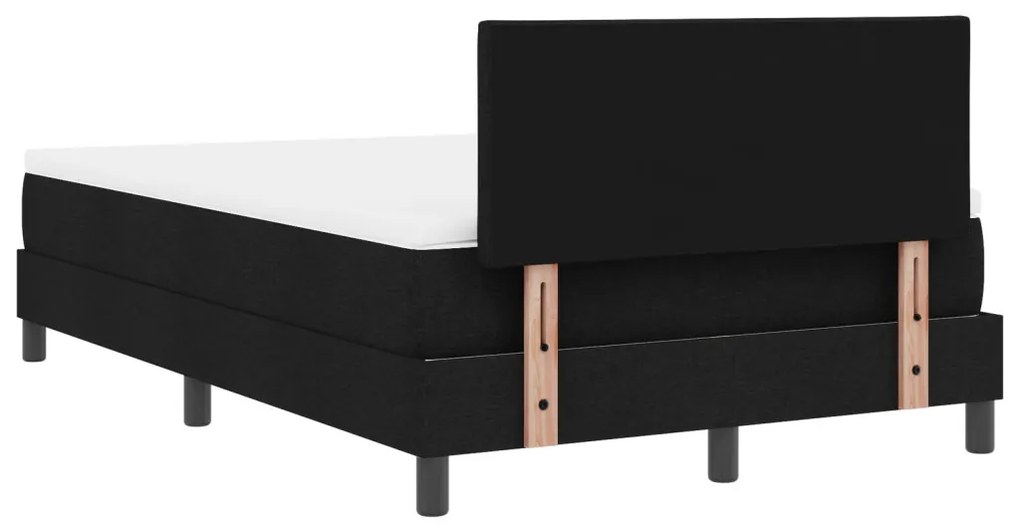 Box Spring Ágy Matraccal és LED Fénnyel Fekete 120x200 cm Szövet