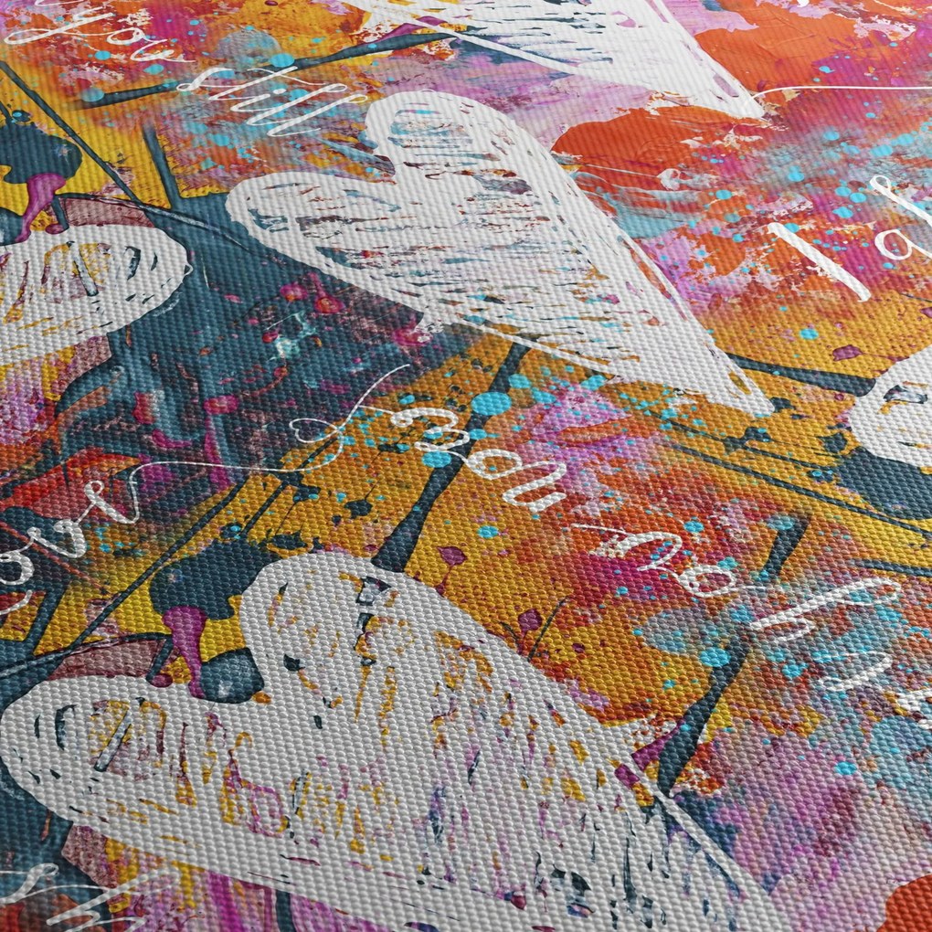 Kép - szív egy absztrakt háttérben (120x50 cm)