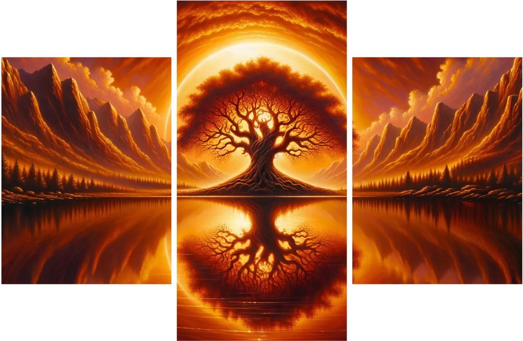 Kép – Fa a véres napban (90x60 cm)