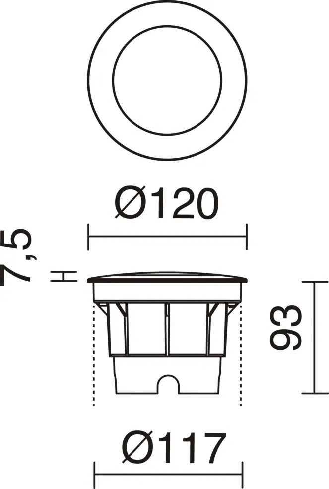 NOVOLUX 373A-G31X1A-02 BELGRADO-12 Kültéri Talajba Építhető Lámpa Fehér, Fekete GX53 IP67