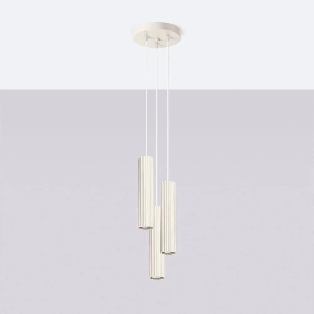 Krémszínű függőlámpa ø 19,5 cm Gleam – Sollux