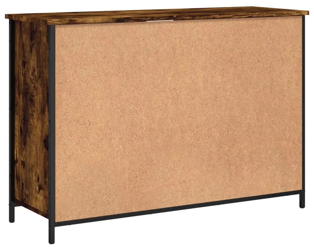 füstös tölgy színű szerelt fa tálalószekrény 100 x 35 x 70 cm