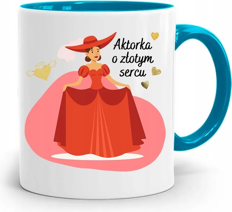 Színésznőnek Bögre Kék Születésnapi Ajándék fényképes nyomtatással