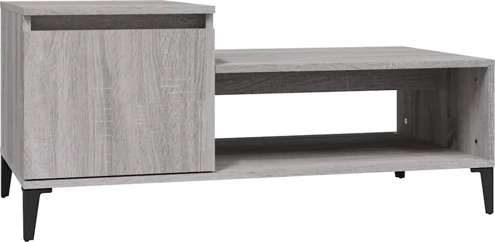 vidaXL szürke sonoma szerelt fa dohányzóasztal 100 x 50 x 45 cm