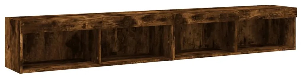 2 db füstös tölgy színű TV-szekrény LED-ekkel 100 x 30 x 30 cm