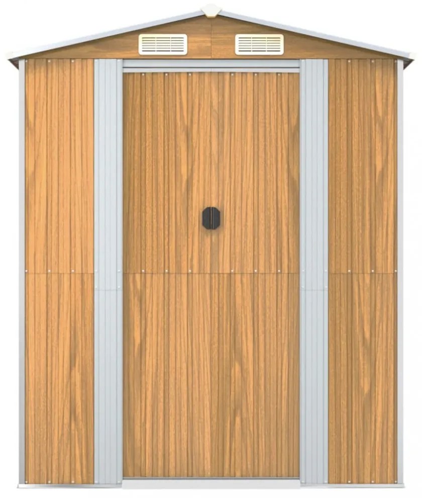 világosbarna horganyzott acél kerti fészer 192x523x223 cm
