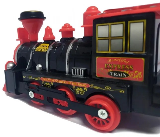 Star Toys Mozdony Fekete-piros Fény Hang (829-7)