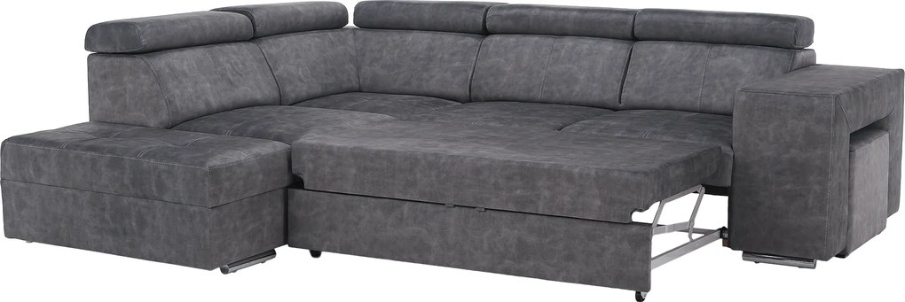 Ülőgarnitúra, szürke, balos, MALAGA