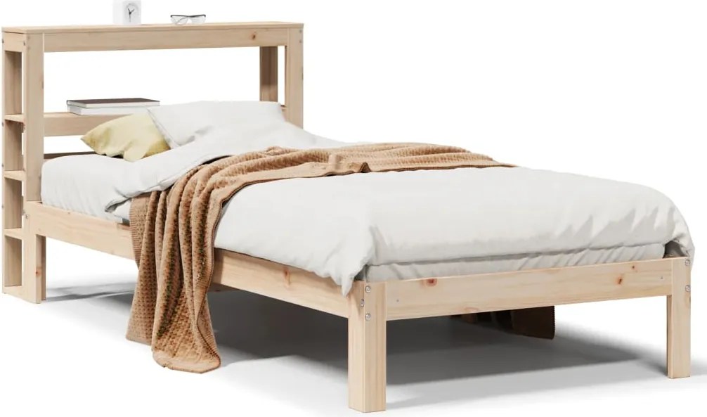 vidaXL tömör fenyőfa ágykeret fejtámlával 90 x 190 cm