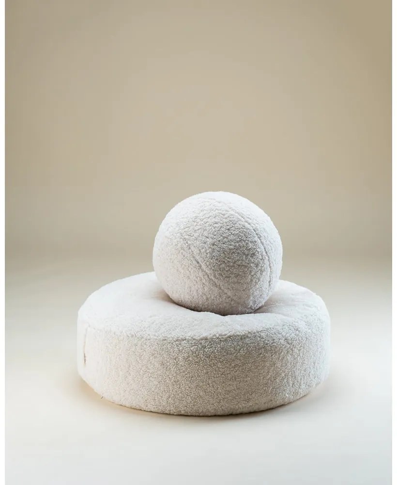 Krémszínű buklé gyerek babzsákfotel Round – Wigiwama