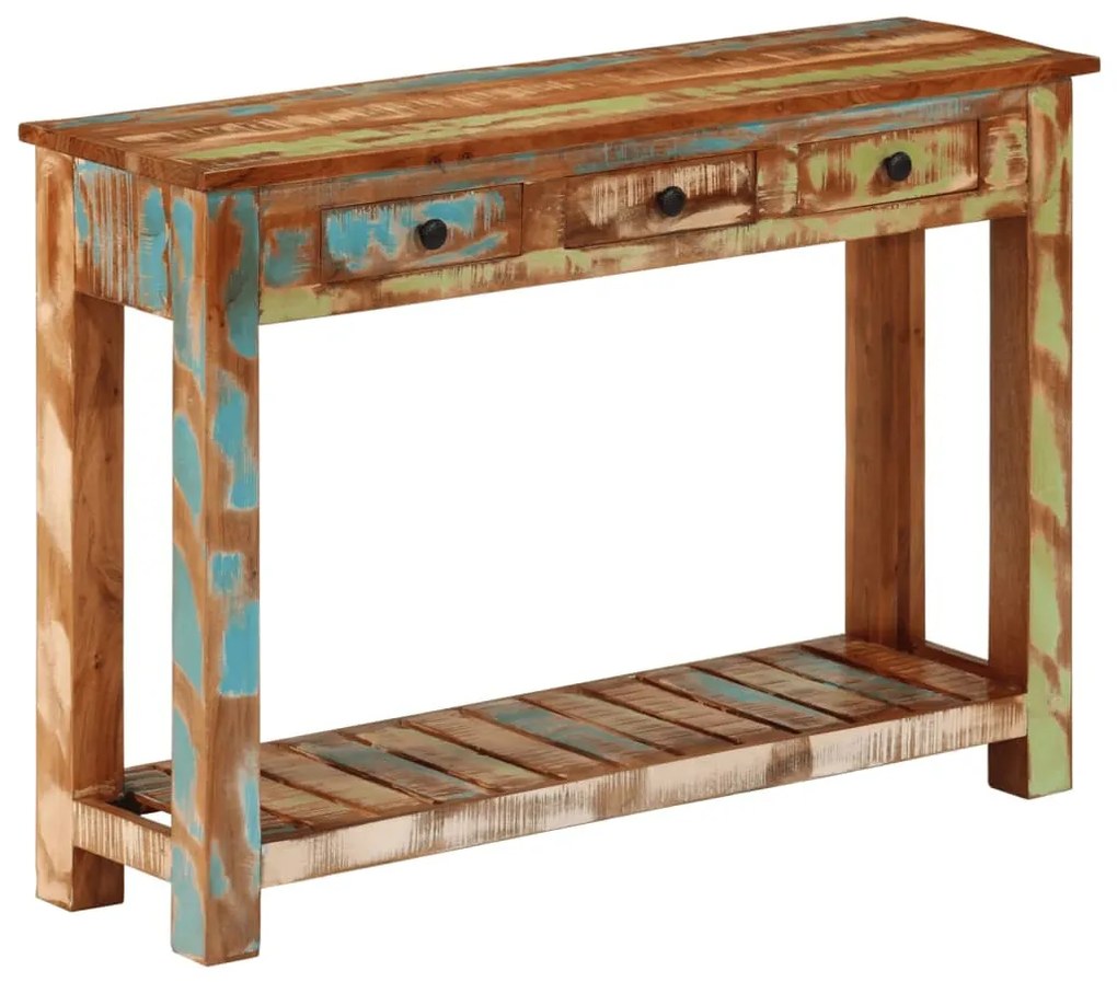 tömör újrahasznosított fa tálalóasztal 110x30x76 cm