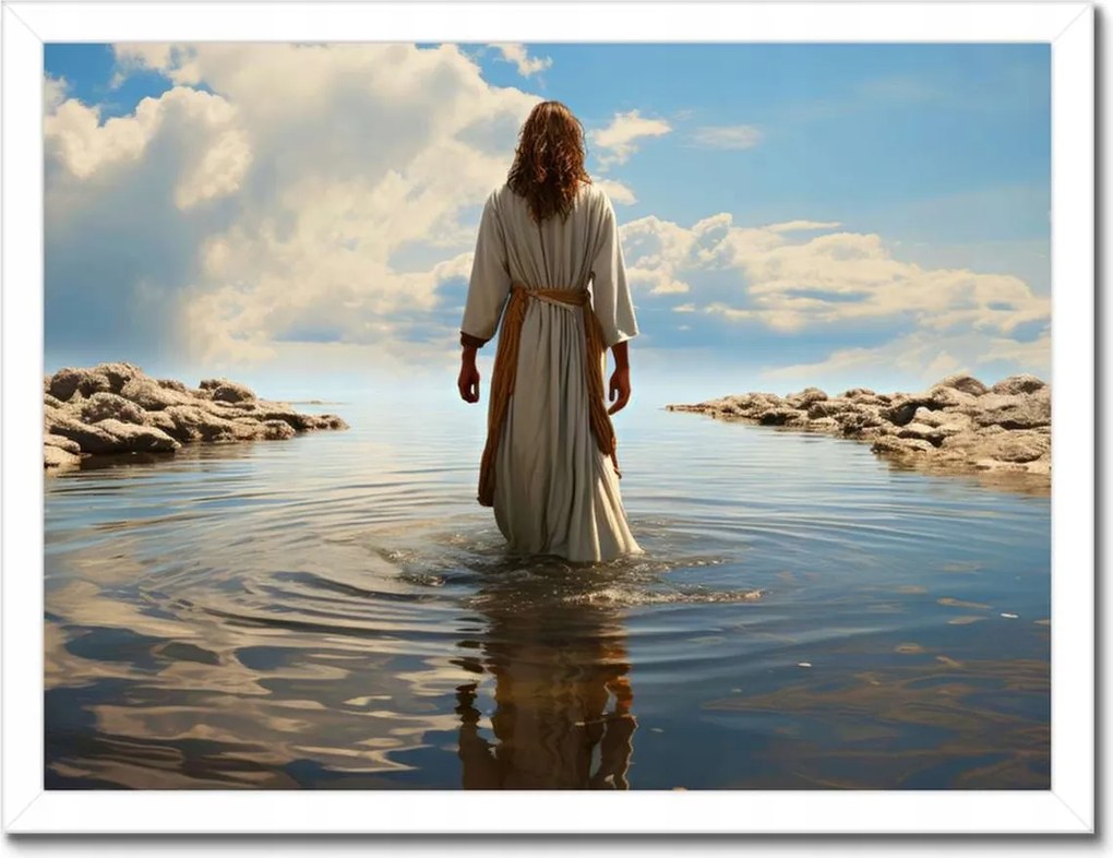 Poszterek keretben 40x30 Jézus a vízen