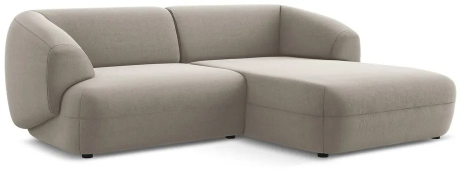 Bézs bársony sarokkanapé (jobb oldali) Moana – Makamii