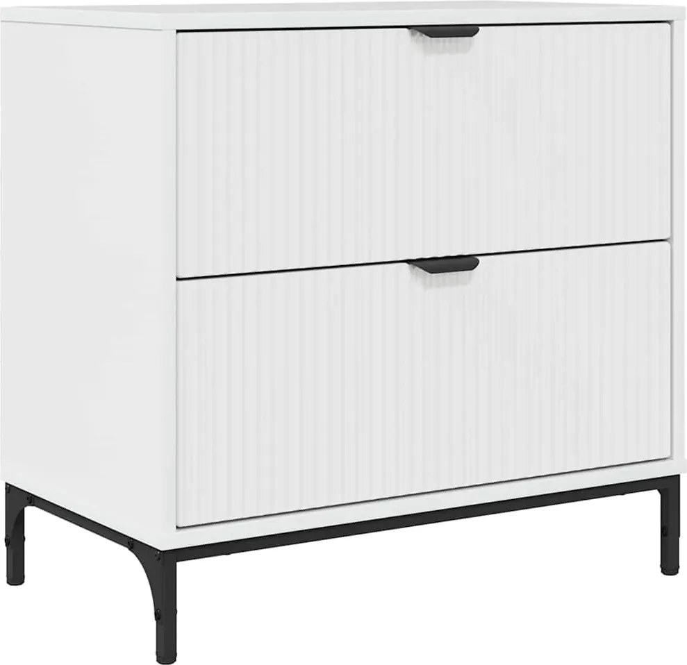 vidaXL Éjjeli asztal Magasfényű fehér 63.5 x 36 x 61 cm Faanyag