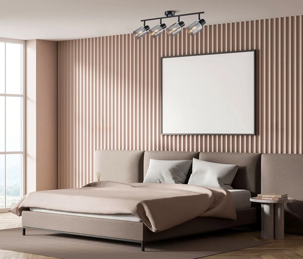 Italux modern spot lámpa santia fekete szürke itxspl-65342-4-bk-sg