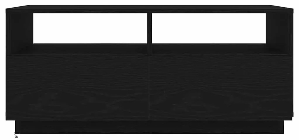 fekete tölgyszínű dohányzóasztal LED-lámpákkal 90x49x40 cm