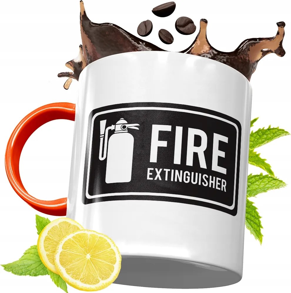 Narancssárga Bögre Tűzoltónak Tökéletes Ajándék fényképes nyomtatással