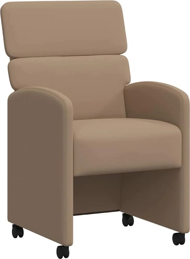 vidaXL Kerekes Étkező Székek 2 pcs Cappuccino 58 x 65 x 98 cm Műbőr