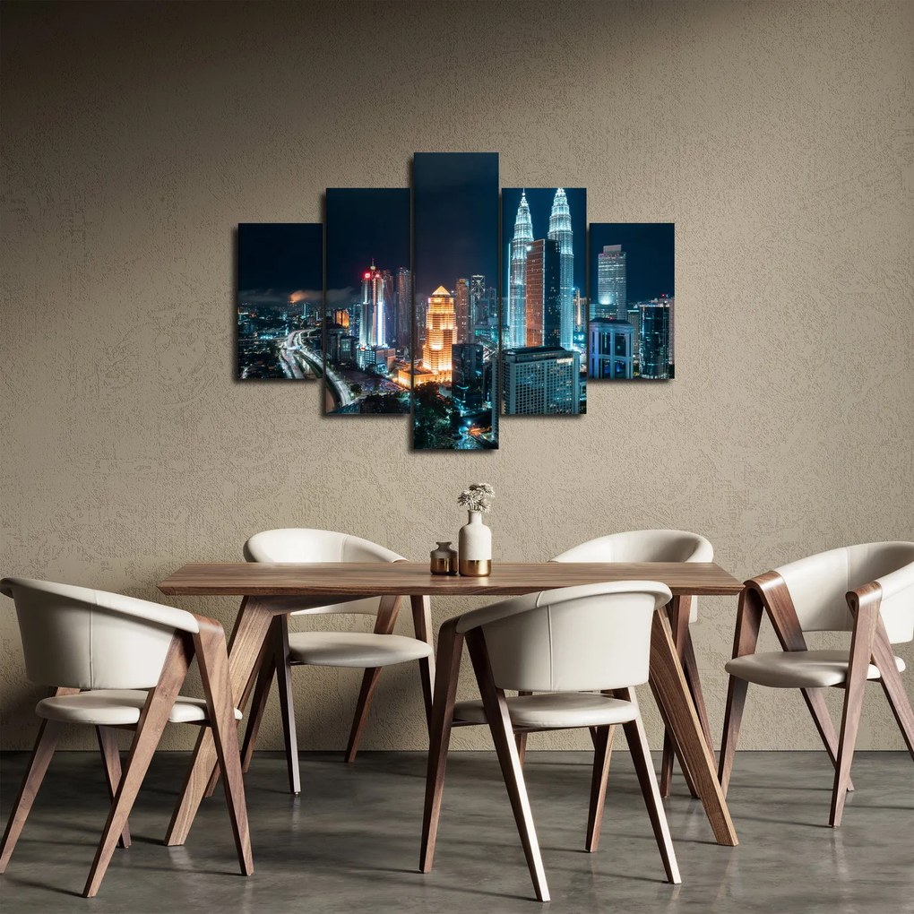 Kép - Éjszaka Kuala Lumpurban (150x105 cm)