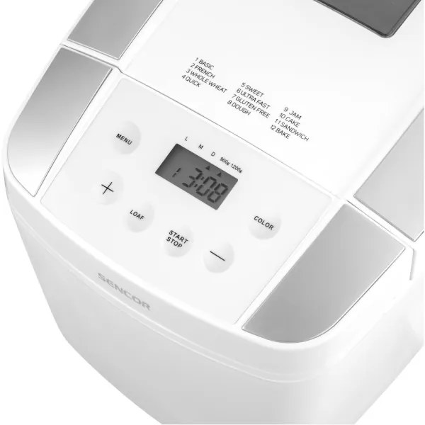 Sencor - Házi kenyérsütő LCD kijelzővel 800W/230V