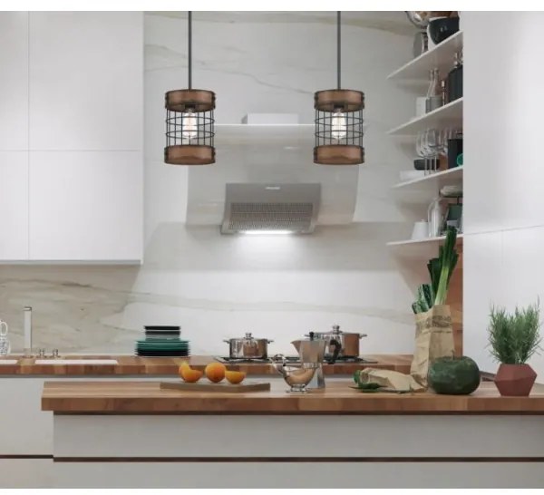 Westinghouse 61179 - Csillár zsinóron LANGSTON 1xE27/60W/230V barnwood