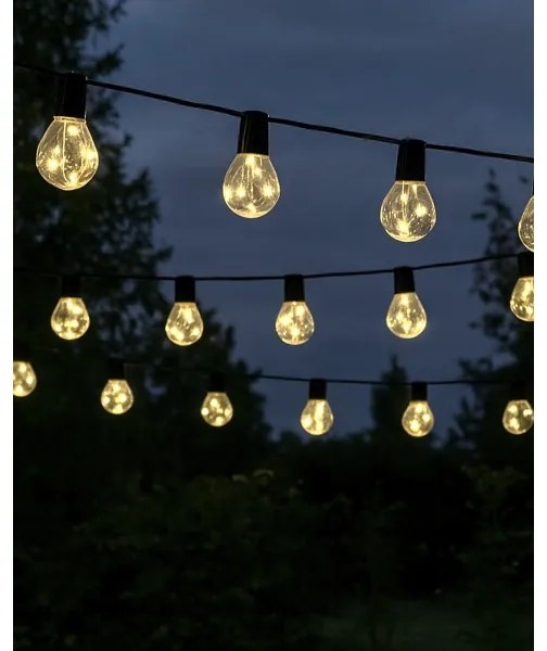 LED kültéri dekorációs fényfüzér 20xLED/0,075W/230V 5,8 m IP44 fekete