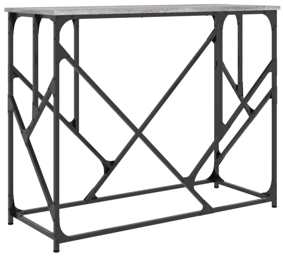szürke sonoma színű szerelt fa tálalóasztal 100x40x80 cm