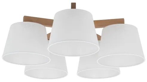 BRILAGI - LED felületre szerelhető csillár LATTE SABIA 5xE27/15W/230V fenyő/fehér