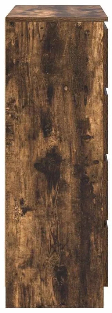füstös tölgy színű szerelt fa tálalószekrény 80x35x99 cm