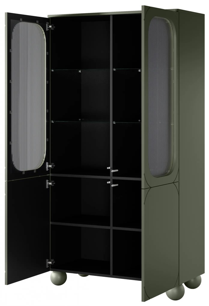 Sonatia II két ajtós vitrin - 100 cm - olajbogyó színű