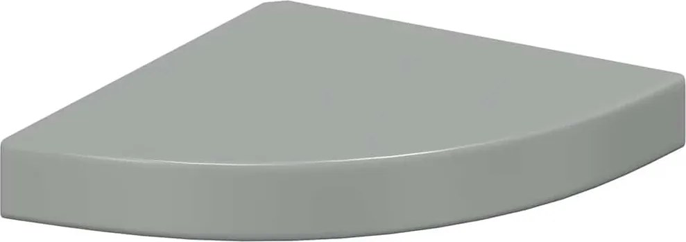 vidaXL magasfényű szürke MDF lebegő sarokpolc 25 x 25 x 3,8 cm