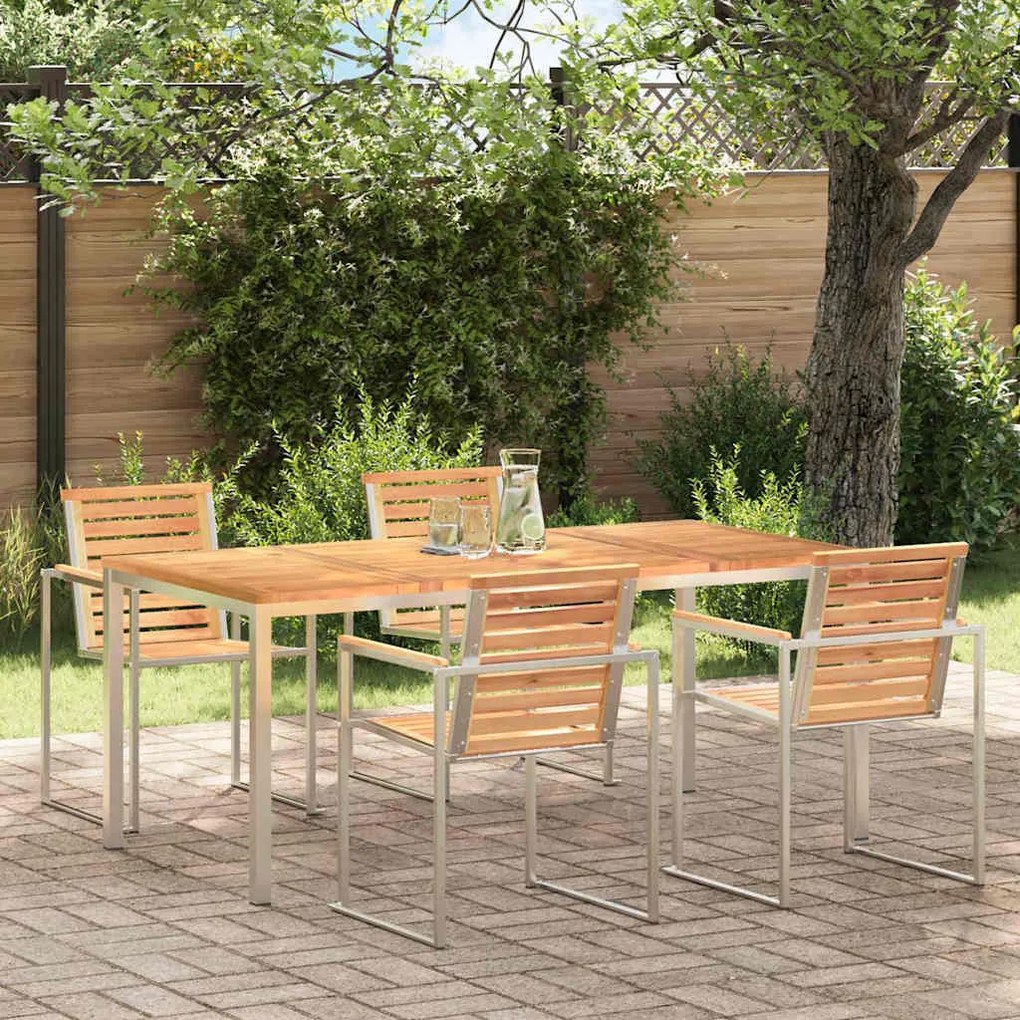 vidaXL ÉtkezőAsztal Barna 180 x 90 x 75 cm Tömör Teakfa