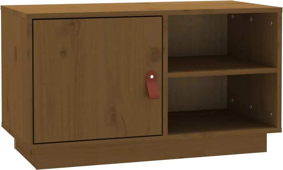 vidaXL mézbarna tömör fenyőfa TV-szekrény 70 x 34 x 40 cm