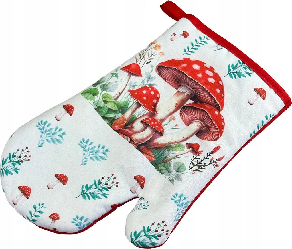 Konyhai kesztyű 18x27-es, mágnessel 2 db, fehér-piros